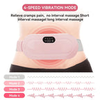 Period Pain Cramp Relief Belt -Portable Menstrual Heating Pad, Heated Belly Belt for Menstrual Cramp Relief with 3 Heat Levels and 4 Modes, Electric Belt Massage for Women and Girls