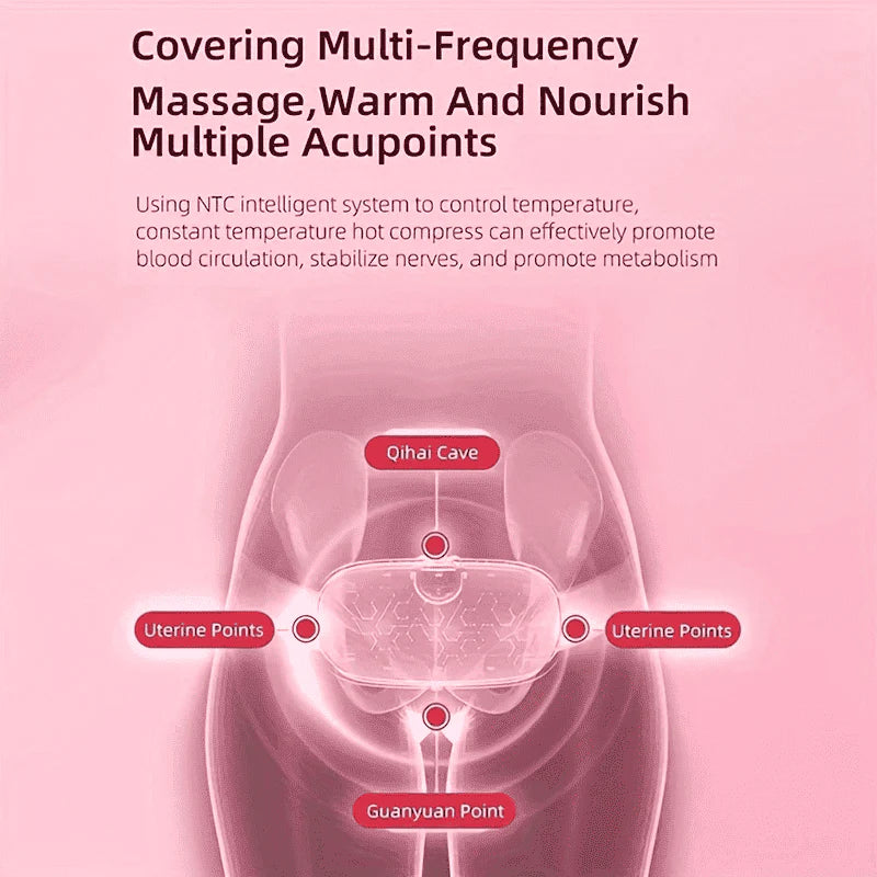 Period Pain Cramp Relief Belt -Portable Menstrual Heating Pad, Heated Belly Belt for Menstrual Cramp Relief with 3 Heat Levels and 4 Modes, Electric Belt Massage for Women and Girls