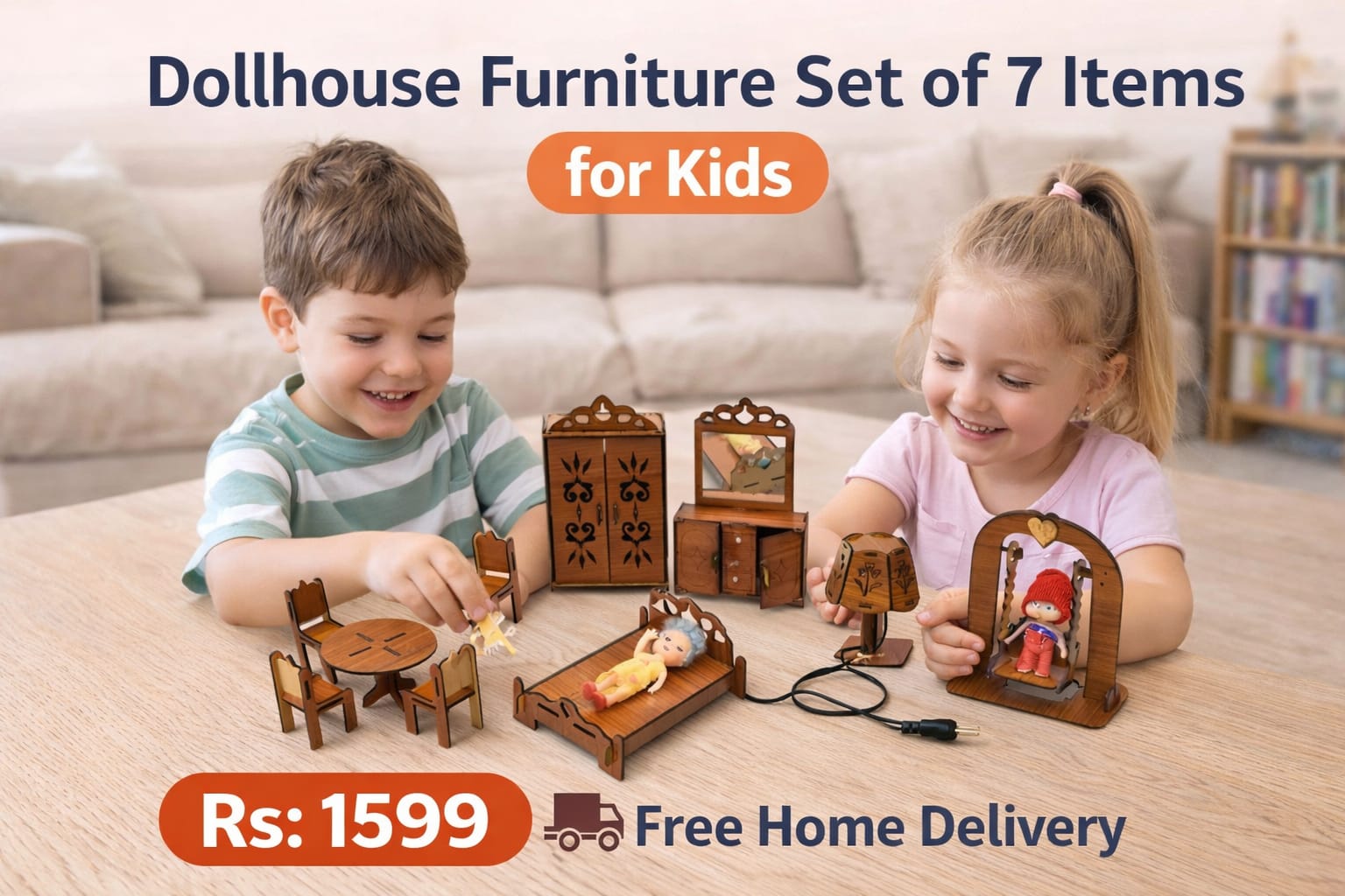 Doll House Bedroom Furniture Set (large size)