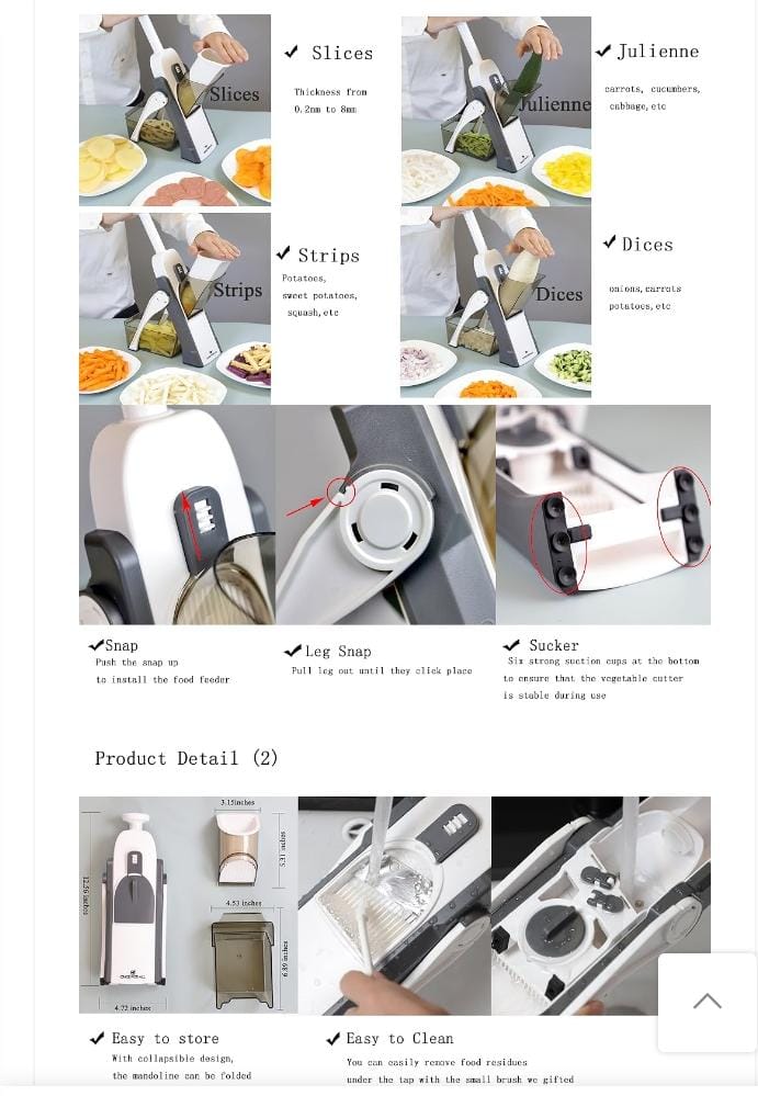 Safe Mandoline Slicer - Multi Vegetable Chopper
