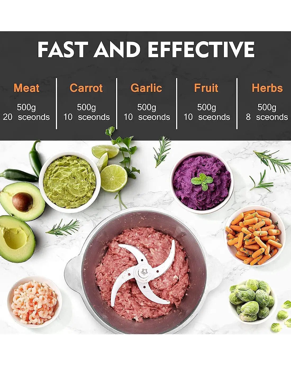 2L Steel Push Chopper